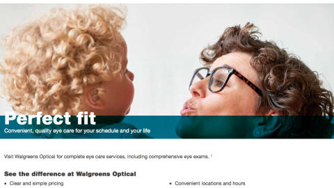 Walgreens Optical Website