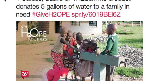 Walgreens Unilever 'Give H2OPE' Tweet