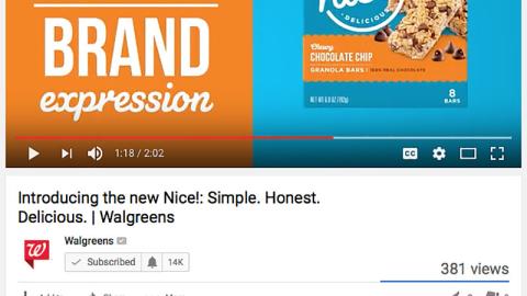 Walgreens Nice! YouTube Video Landing Page