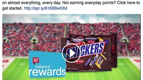 Walgreens Snickers 'Balance Rewards' Facebook Update