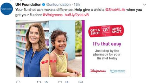 Walgreens UN Foundation Retweet