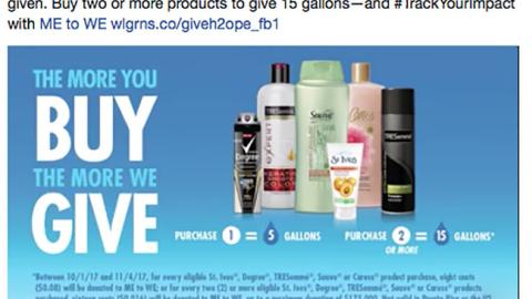 Walgreens Unilever 'Give H2OPE' Facebook Update