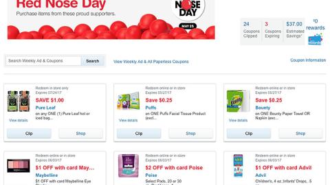 Walgreens.com 'Red Nose Day' Coupon Landing Page