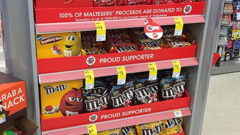 Walgreens M&M's 'Red Nose Day' Endcap