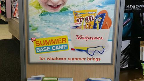 Walgreens 'Summer Base Camp' Stanchion Sign