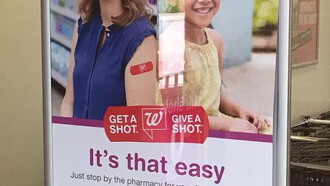 Walgreens 'Get a Shot. Give a Shot' Window Poster