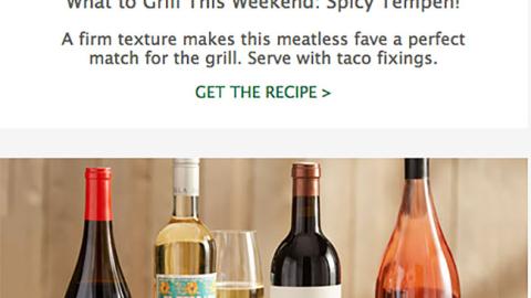 Whole Foods '17 Wines for Summertime' Email Ad