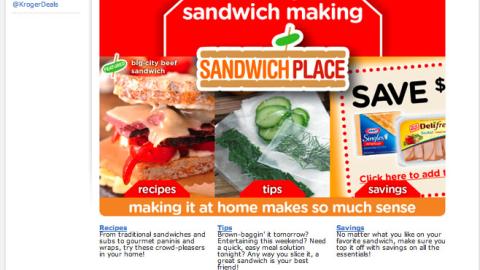 Kroger Kraft 'Sandwich Place' Microsite