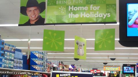 Wal-Mart Holiday Ceiling Sign