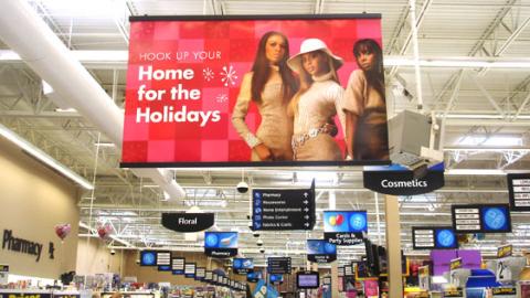 Wal-Mart 'Home for the Holidays' Ceiling Sign
