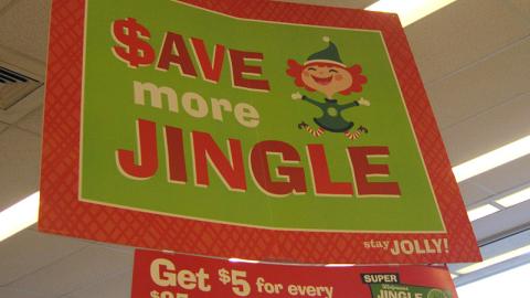 Walgreens 'Save More Jingle' Holiday Ceiling Sign