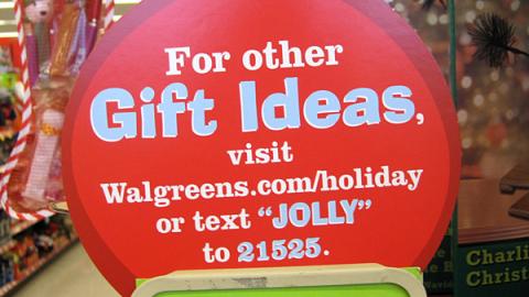 Walgreens 'Gift Ideas' Shelf Sign