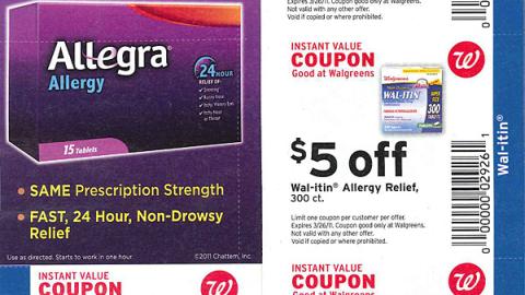 Walgreens Allegra Coupon Book Feature