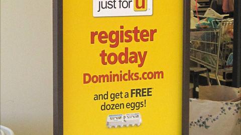 Dominick's 'Just For U' Stanchion Sign