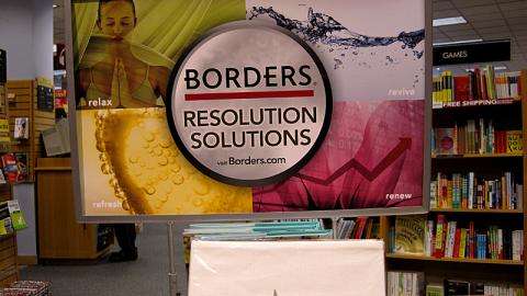 Borders 'Resolution Solutions' Table Sign