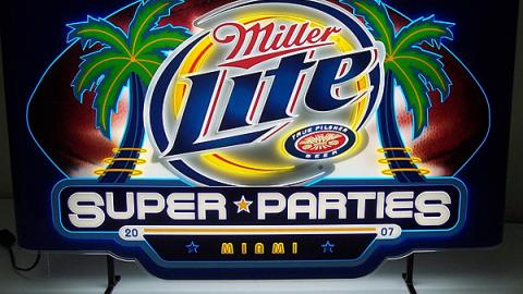 Miller Lite Super Parties Sign
