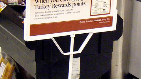 Giant-Carlisle 'Free Turkey' Stanchion Sign