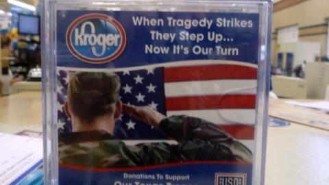 Kroger 'Supporting Our Troops' Counter Sign