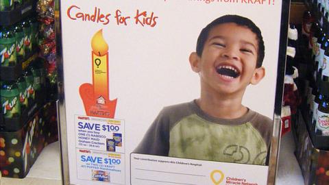 Giant-Carlisle Kraft 'Candles for Kids' Stanchion Sign