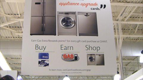 Giant-Carlisle Gift Card 'Appliance Upgrade' Ceiling Sign