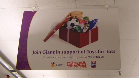 Giant-Landover 'Toys for Tots' Ceiling Banner