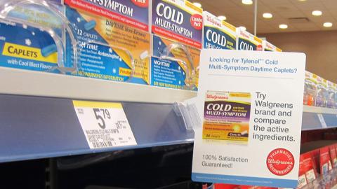 Walgreens 'Compare to Tylenol' Shelf Talker