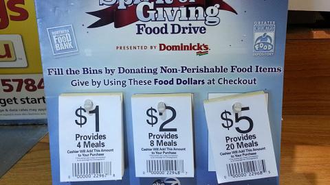 Dominick's 'Spirit of Giving Food Drive' Counter Sign