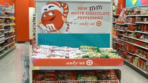 Target M&M's 'White Chocolate Peppermint' Endcap