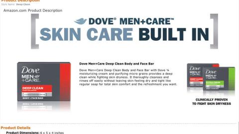 Amazon.com Dove Men+Care Product Page