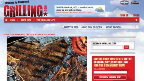 Kingsford Grilling.com Website