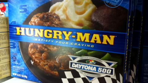Hungry Man Kroger Daytona 500 Packaging