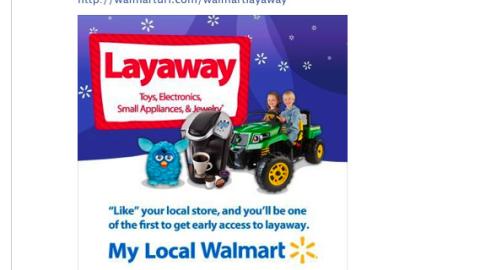 Walmar Layaway Facebook Update