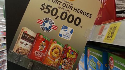 Post Walmart 'Saluting Heroes Together' Shelf Talker