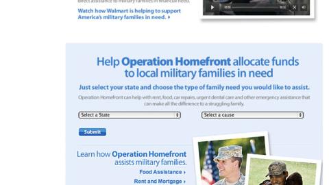 Walmart 'Saluting Heroes Together' Webpage