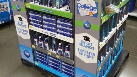 P&G Walmart 'More College' Pallet Display