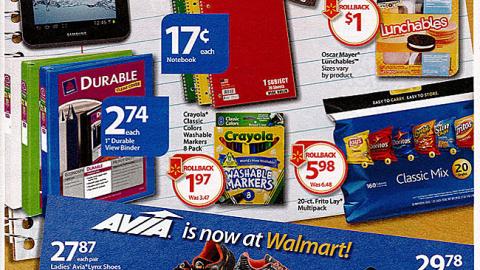 Walmart 'Back-To-School Savings Central' Circular Feature