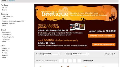Petco 'Halloween Bootique' Landing Page