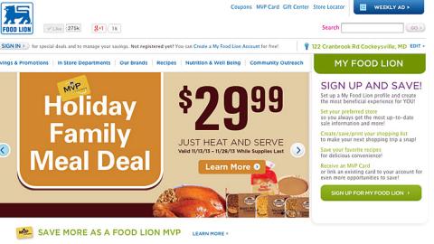 Food Lion 'Holiday Family Meal Deal' Carousel Ad