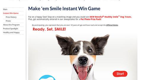 Kroger Purina 'Make 'em Smile' Webpage