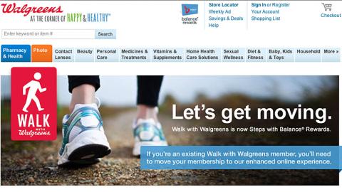 'Walk with Walgreens' Landing Page