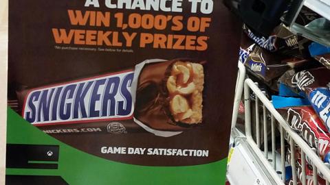 Snickers 'Game Day Satisfaction' Shelf Talker