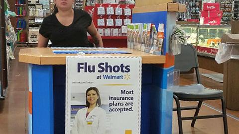 Walmart 'Flu Shots' Sign
