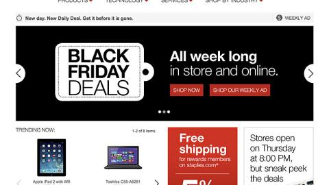 Staples 'Black Friday Deals' Carousel Ad