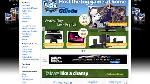 Walmart.com Gillette 'Game Time' Page