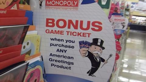 Albertsons American Greetings 'Monopoly' Shelf Talker