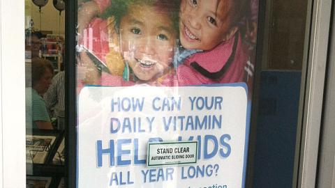 Walgreens 'Vitamin Angels' Window Poster