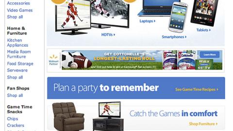 Walmart.com 'Game Time' Seasonal Page