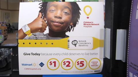 Walmart Children's Miracle Network Checkout Sign