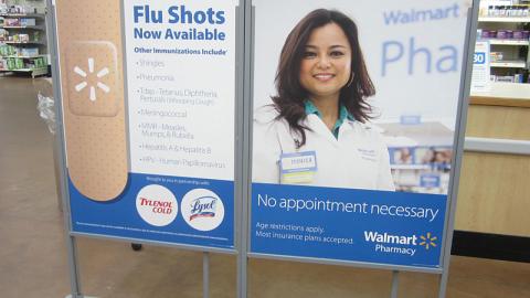 Walmart Pharmacy 'Flu Shots' Staging Area