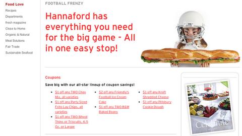Hannaford 'Football Frenzy' Landing Page